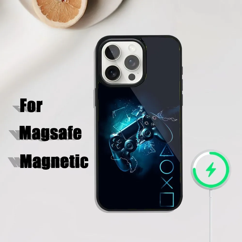 ゲームコンソールゲームパッド電話ケース iPhone 16、15、14、13、12、11、プラス、プロ、マックスミニ Magsafe 磁気ワイヤレス充電