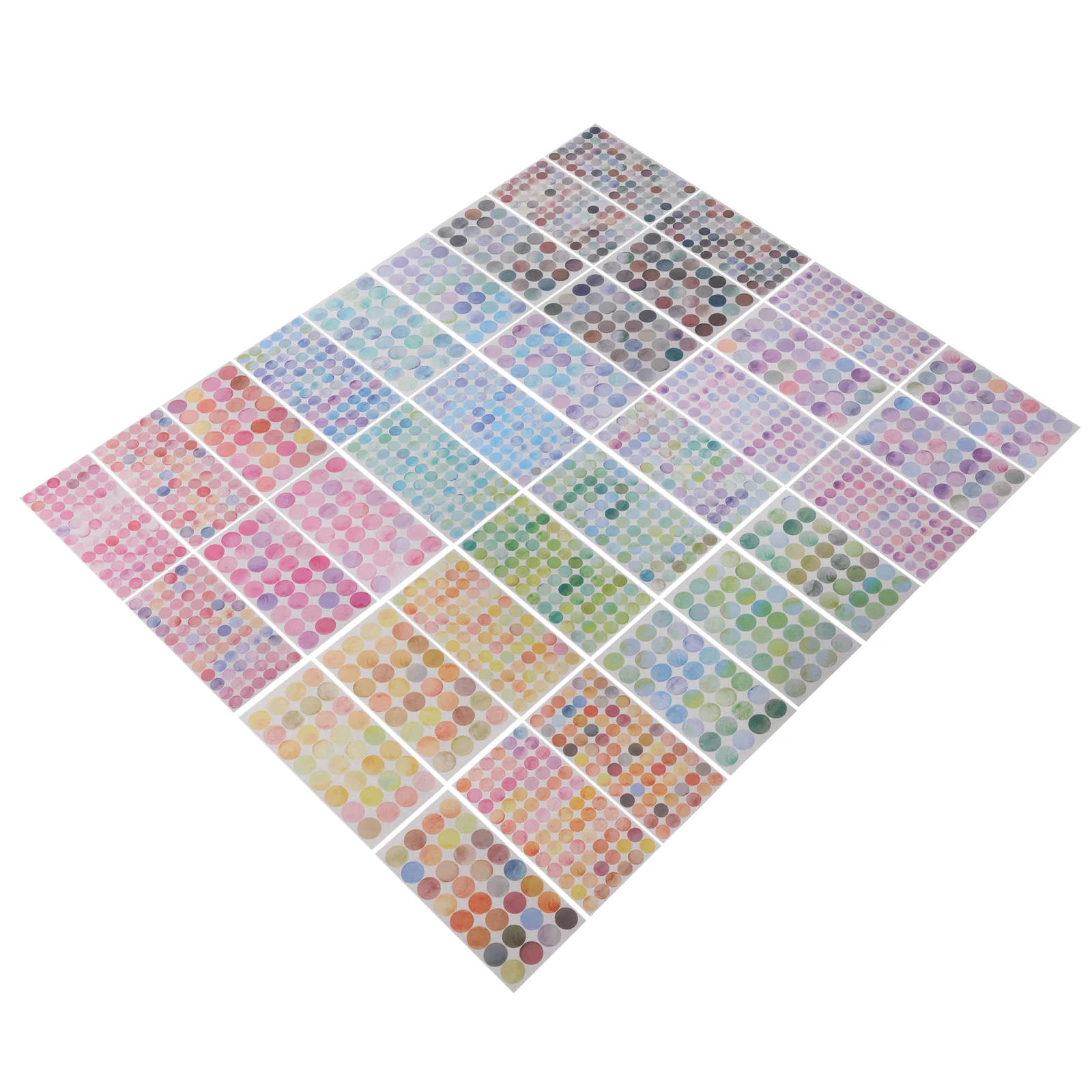 36 Sheets Colorful Dot Stickers 6 Designs Self Adhesive Circular Labels for School Office Craft Decoration Small Round Paper