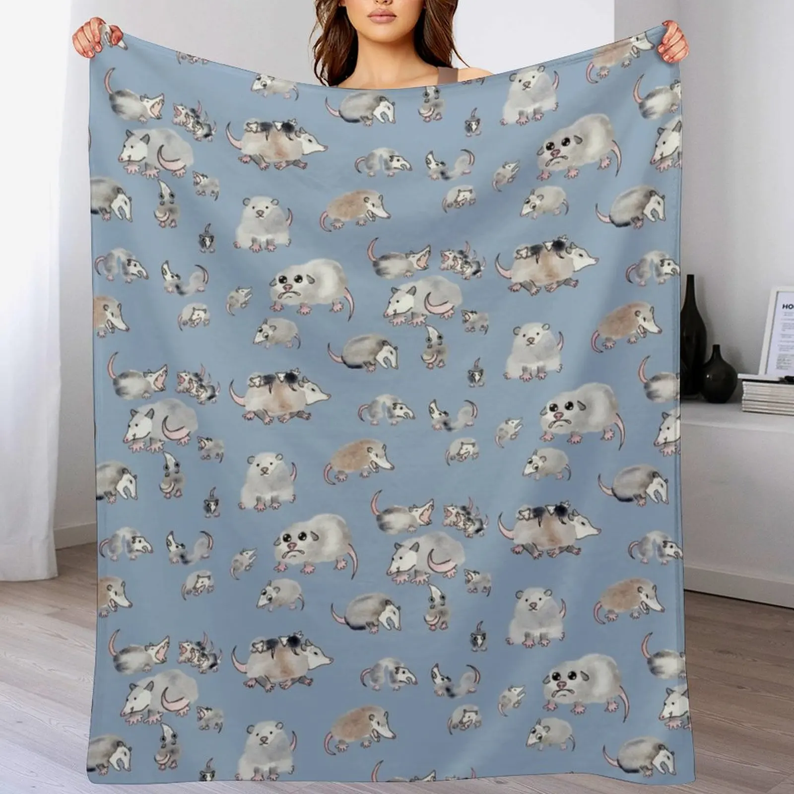 

Perturbed Possums Throw Blanket Heavy Beach Decorative Sofa Personalized Gift Blankets