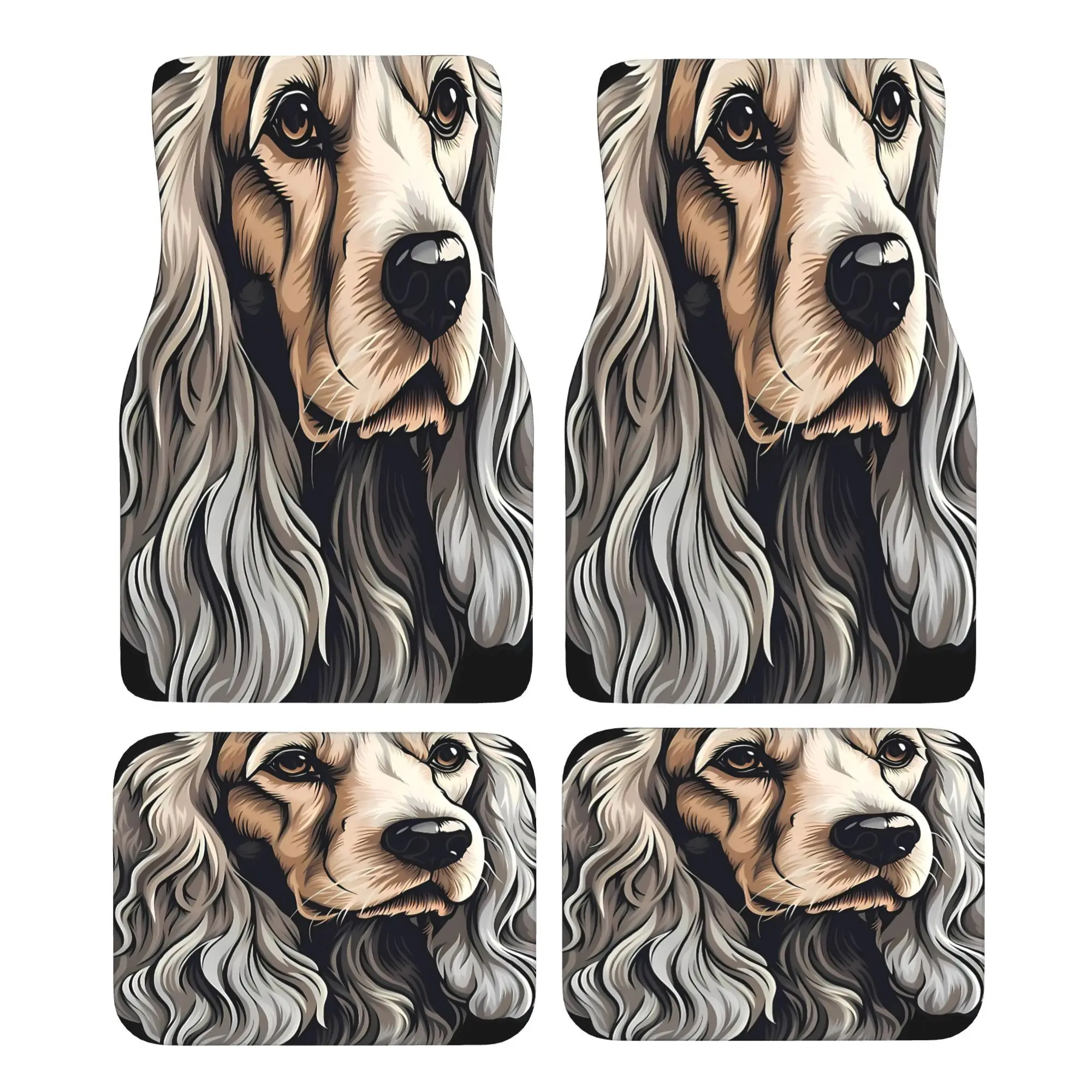 4pcs Parrot Dog Theme Car Floor Set- Durable, Suitable Front And Rear Footrests, Keeps Vehicle Interior Clean, Suitable Daily Or