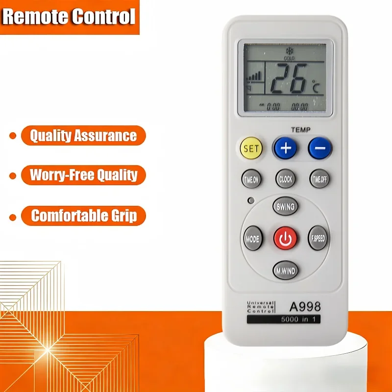 Universal Air Conditioner Remote Control Compatible with Samsung Sharp TCL Sony Panasonic Hisense Midea Easy Setup