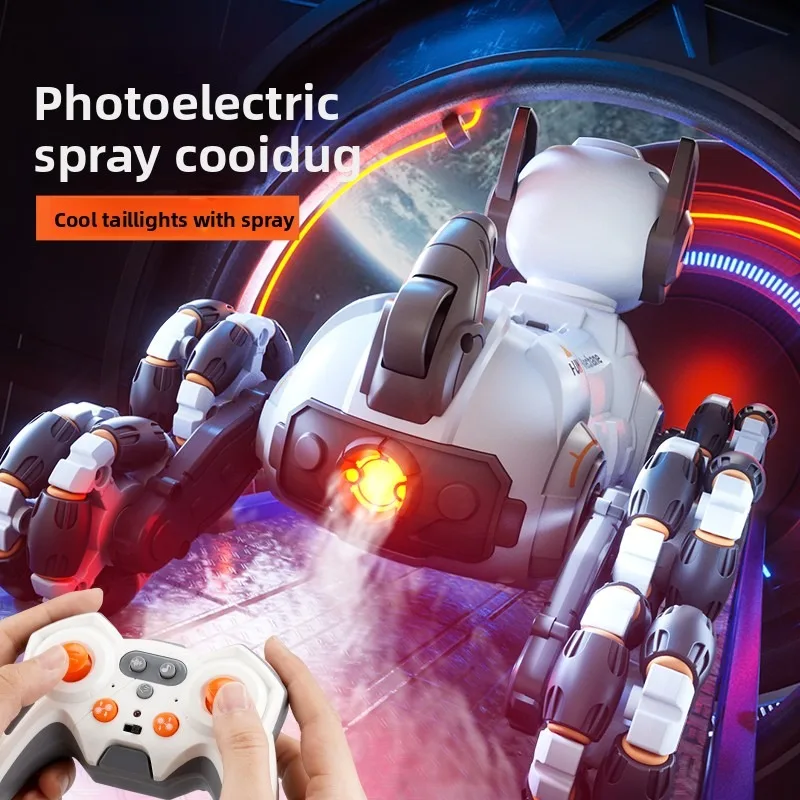 Controllo dei gesti del cane robot con deformazione acrobatica a 8 ruote telecomandata, induzione spray, cane giocattolo per ragazzo da arrampicata su fondo