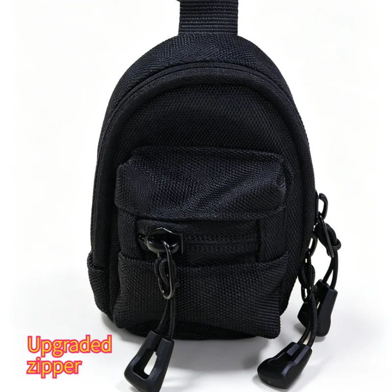 Men Carabiner Backpack Keychain Pouch Nylon Mini Wallet Zipper Coin Purse Clip-On Small Bag for Hiking Camping Keys Earbuds