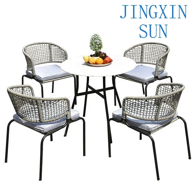 Outdoor rattan tables and chairs, leisure outdoor balcony, courtyard, outdoor chairs, balcony tables and chairs, milk tea shops