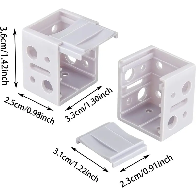 YANA50I Vertical Blind Bracket Box Mounting 12 Pack 1 Inch Window Blinds Headrail Brackets
