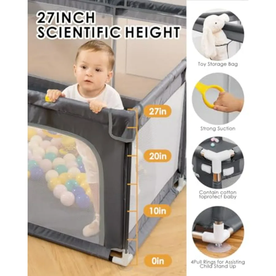 Box per bambini extra large da 50 x 50 per neonati e bambini piccoli Centro attività sicuro con recinzione da gioco morbida Cortile di sicurezza per interni Facile da A