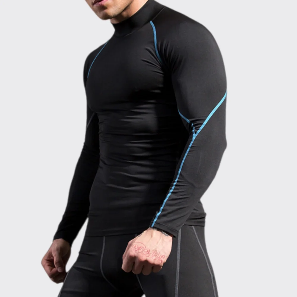 Men's Running T Shirt Long Sleeve Men Compression Fitness Tops Gym Workout Tights  T-shirt Elastic Outdoor Recreation Sportswear