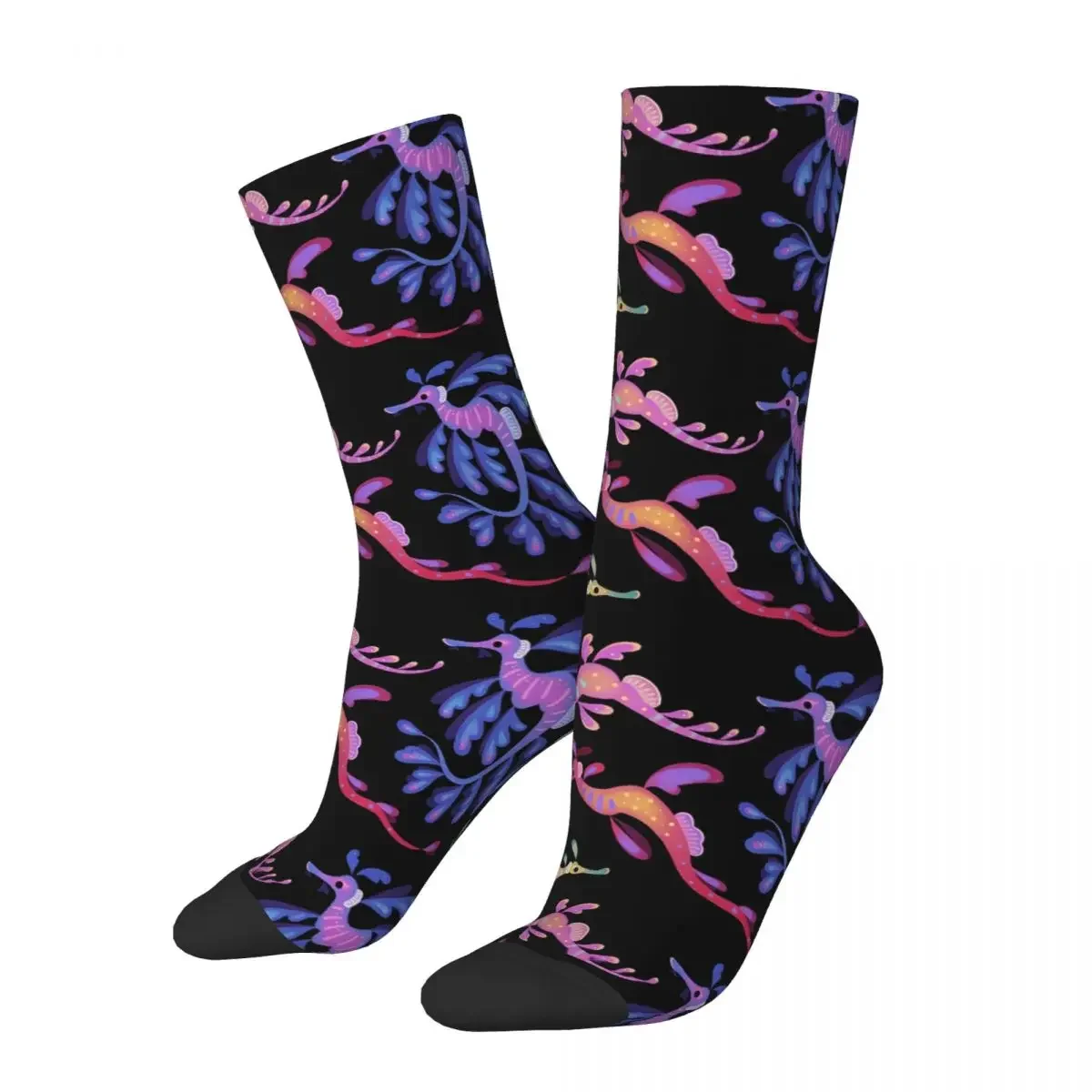 Calcetines largos de dragones marinos para hombre y mujer, medias absorbentes de sudor, accesorios para todas las estaciones, regalo de cumpleaños, Harajuku