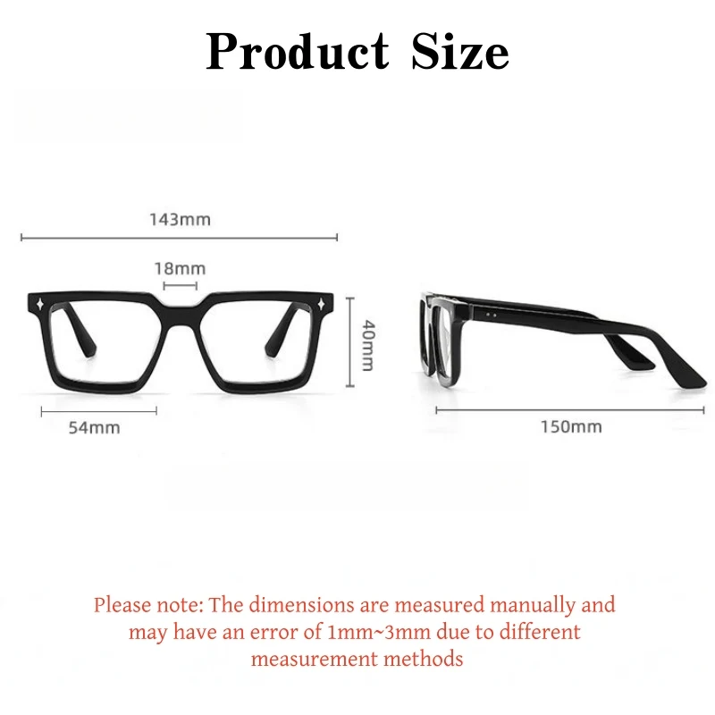 YIMARUILI New Men's Retro Square Eyeglasses Frame High Quality Acetate Simple Design Fashion Comfortable Women's Glasses F3305