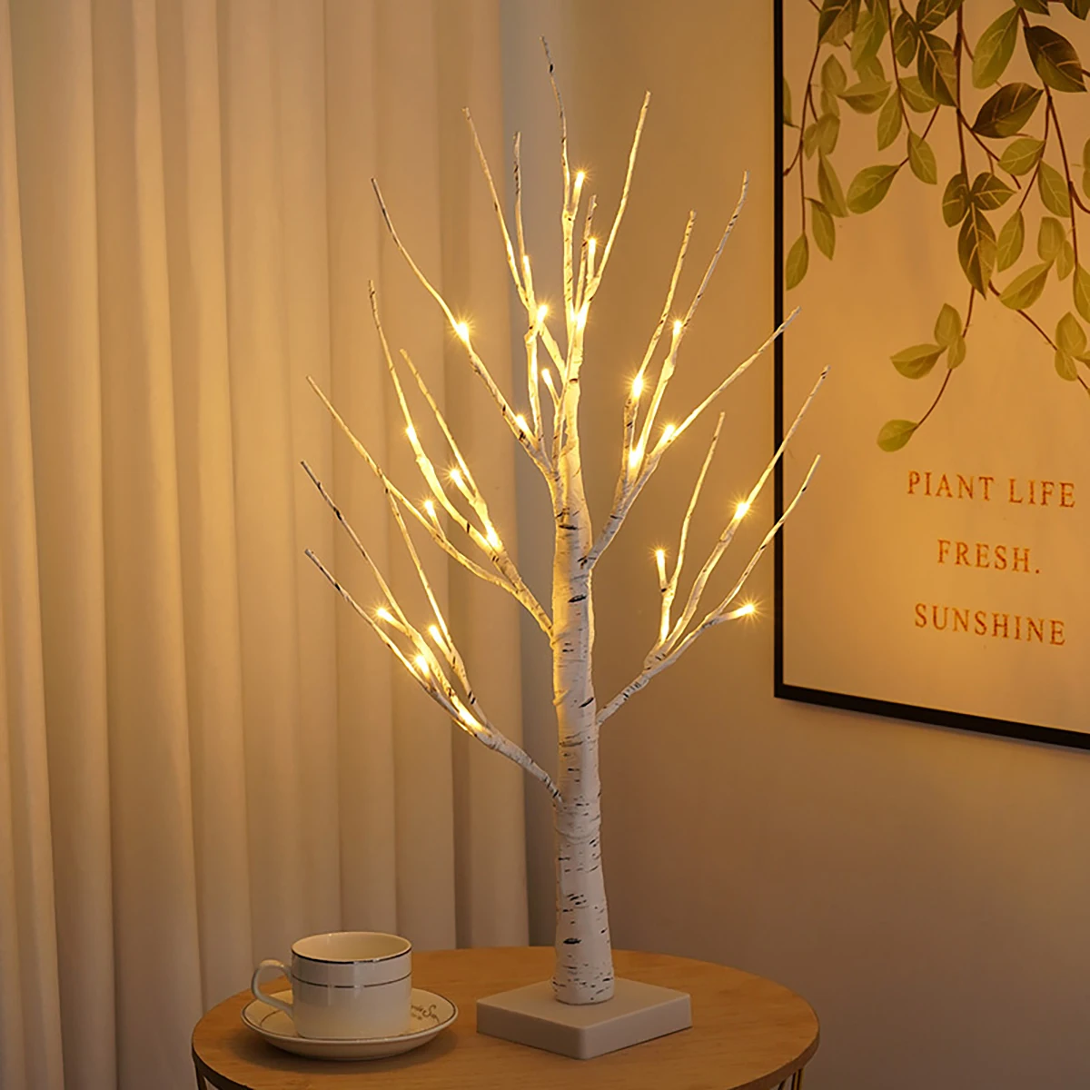 LED Revival Birch Tree Lamp, Fairy Lamp Decoration, Party Bedroom Decoration Tree Lamp, Christmas and Halloween Decoration