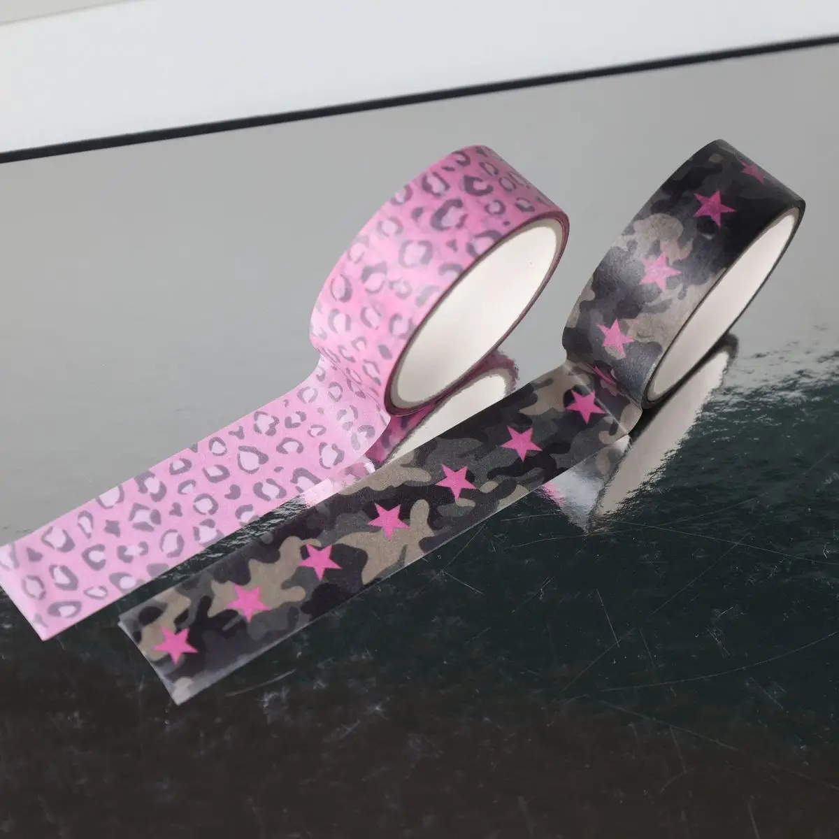 1,5 cm x 3 m Japanisches Süßes Kühles Washi-Tape mit Sternen, Brillen, Leopardenmuster und Punkten für DIY-Journal, Collage und Dekoration – Detail 8