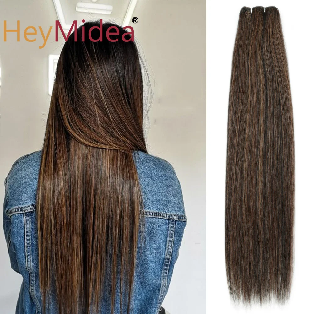 

26-дюймовые синтетические прямые пучки волос 150 г салонные натуральные волосы для наращивания искусственные волокна прямые волосы яки плетение от полного до конца