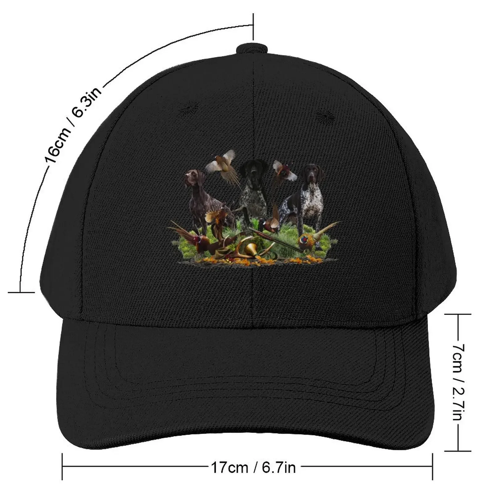 Hunting pheasant with German Shorthaired Pointer Baseball Cap Trucker Cap custom Hat Wild Ball Hat hard hat Ladies Men's