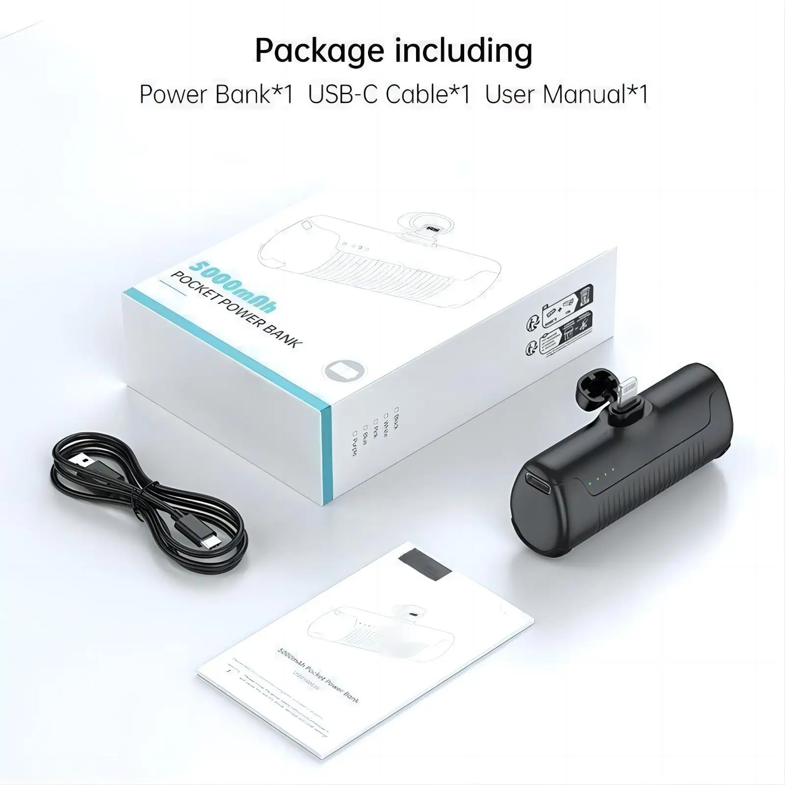 

Built-in Plug Portable Power Bank 4500mah Mini Power Banks for Iphone 15