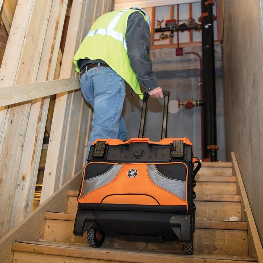 55473RTB Rolling Tool Bag Tradesman Pro Tool Master 250lbs Load Rated Heavy-Duty Polyester Black Durable Wheels and