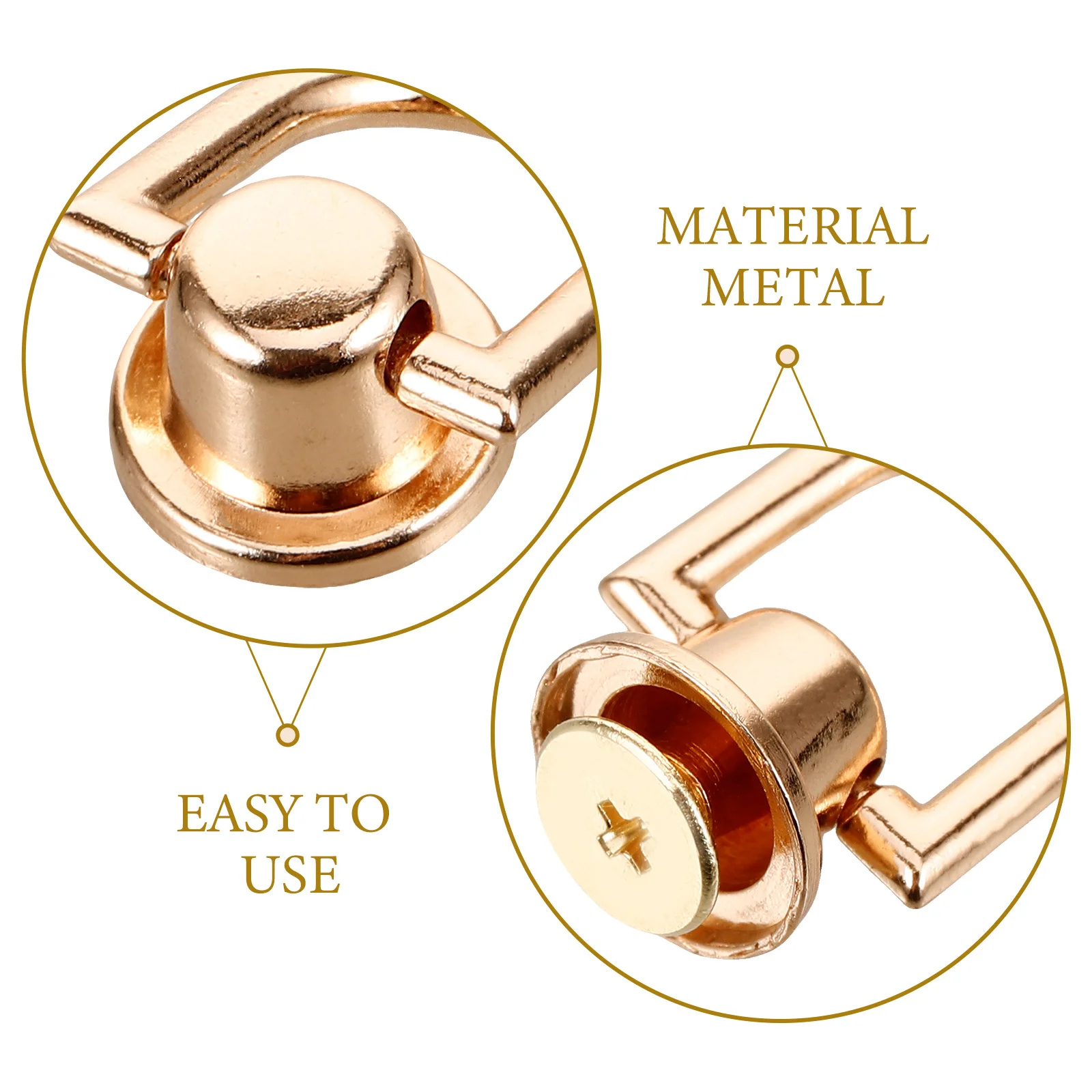 

10Pcs D Ring Rivets Brass Rivets for Bag Studs Purse Hardware Replacement DIY Luggage Accessories Metal Rivet Screw Head