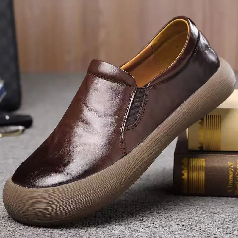 

New Black Shoes Men Loafers Breathable Soft Moccasins Man High Quality Casual PU Leather Boat Shoes Men Flats Male Driving Shoes