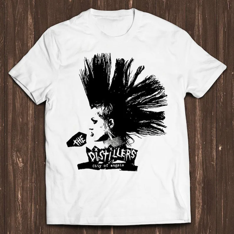 Mohawk The Distillers City Of Angels Rock Punk Classic Retro Film Gamer Meme Movie Music Cool Gift Tee T Shirt C1547