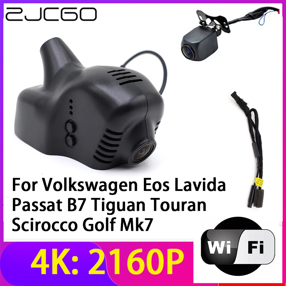 

ZJCGO 4K 2160P Dash Cam DVR Camera Recorder Night Vision for Volkswagen Eos Lavida Passat B7 Tiguan Touran Scirocco Golf Mk7