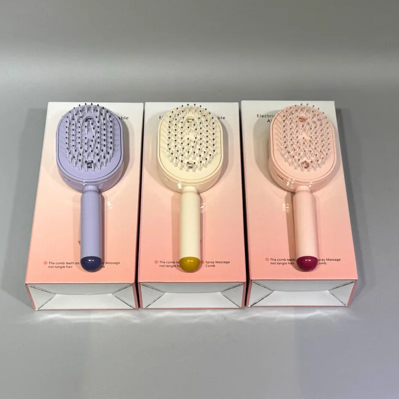 Electric Mist Spray Cushion Comb, Oil-Infused Conditioning, Anti-Static, Self-Cleaning