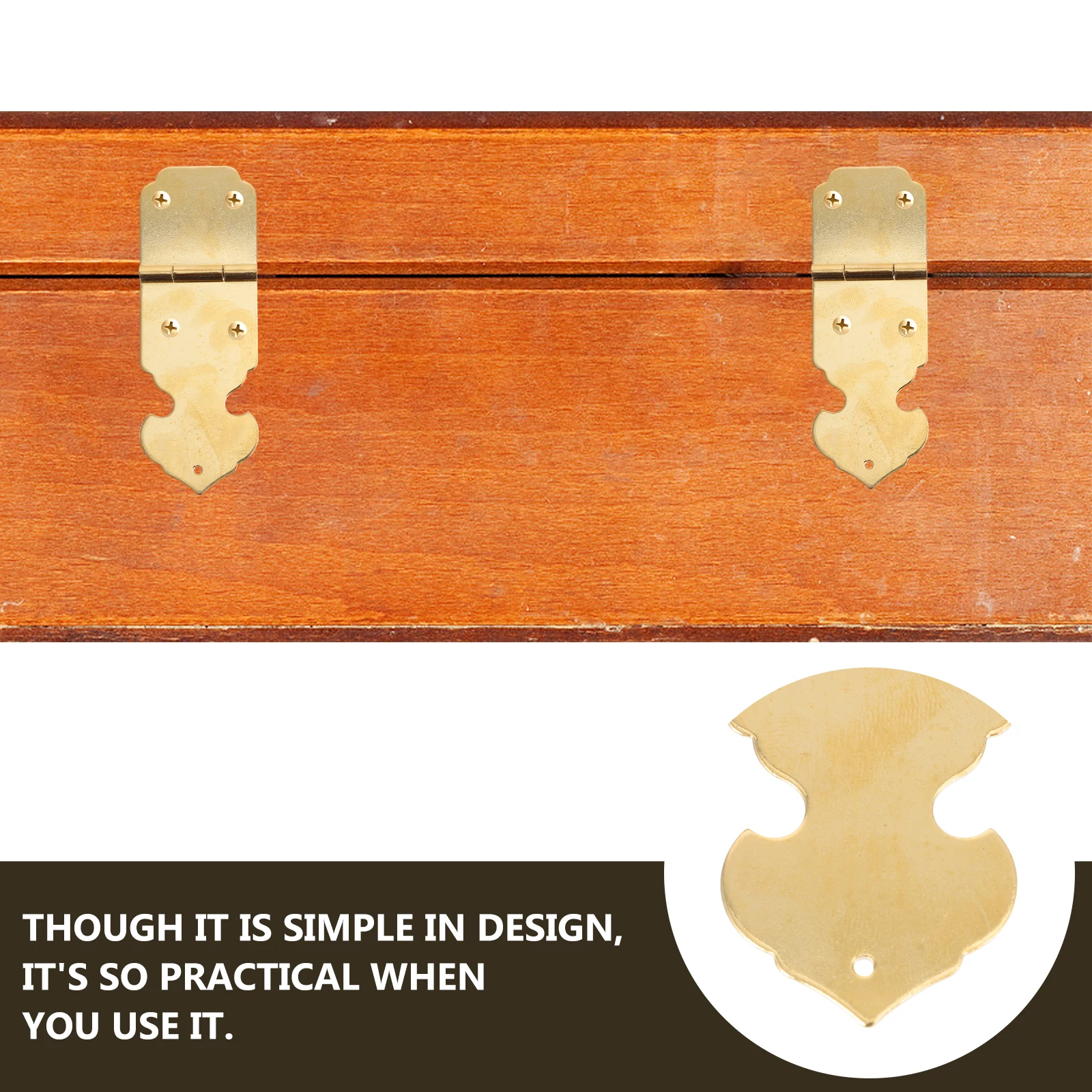 

2 Pcs Copper Hinge Hinges Decorative for Boxes Small Vintage Kitchen Cabinet Chest Hardware Mini