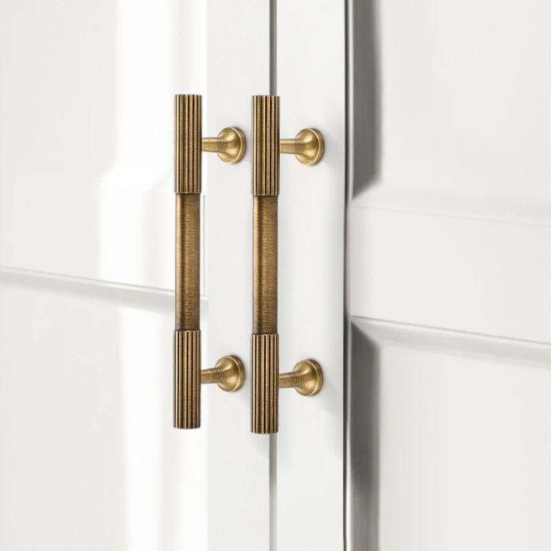 

Nordic Vintage Brass Furniture Handles Bronze Handles for Wardrobe and Drawer Luxury Kitchen Cabinet Handles Shoe Cabinets Pulls