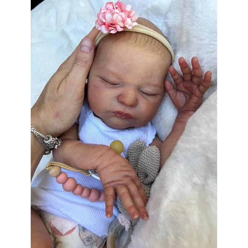 

48cm Already Finished Reborn Baby Doll Laura Lifelike Newborn Size 3D Skin Hand Detailed Painted Skin Visible Veins