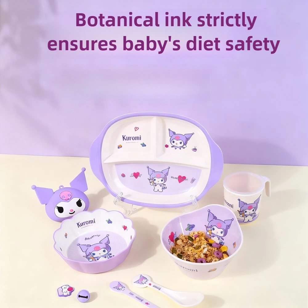 أواني الطعام الأرجوانية من كورومي، كوب وعاء لتدريب الأطفال الصغار، أطباق طعام للأطفال، خالية من مادة BPA، آمنة للاستخدام في غسالة الأطباق والميكروويف #4