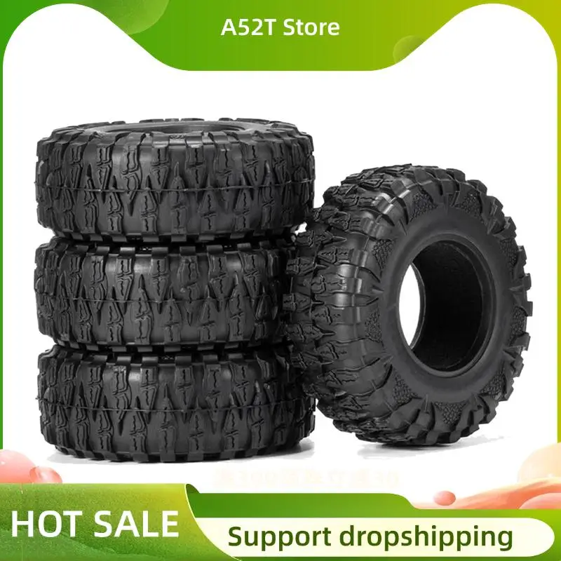 A52T 4Pcs 2.2 Inch Rubber Tyre 2.2 Wheel Tires For 1/10 Rc Crawler Scx10 Wrangler 2.2 Wheel Accessories