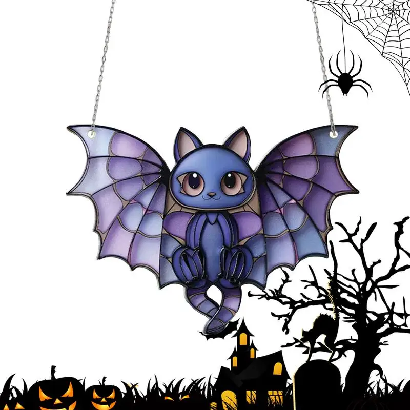 Halloween Bat Light Catchers Cat Bat Light Catchers Decor Pendant Bat Halloween Decoration living room hanging decoration