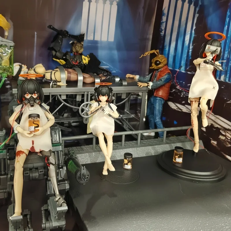 

Snail Shell 1/12 Scale Three Wise Monkeys No Say No See No Listen 14cm Collectible Figure Anime Women Soldier Sister Model Dolls