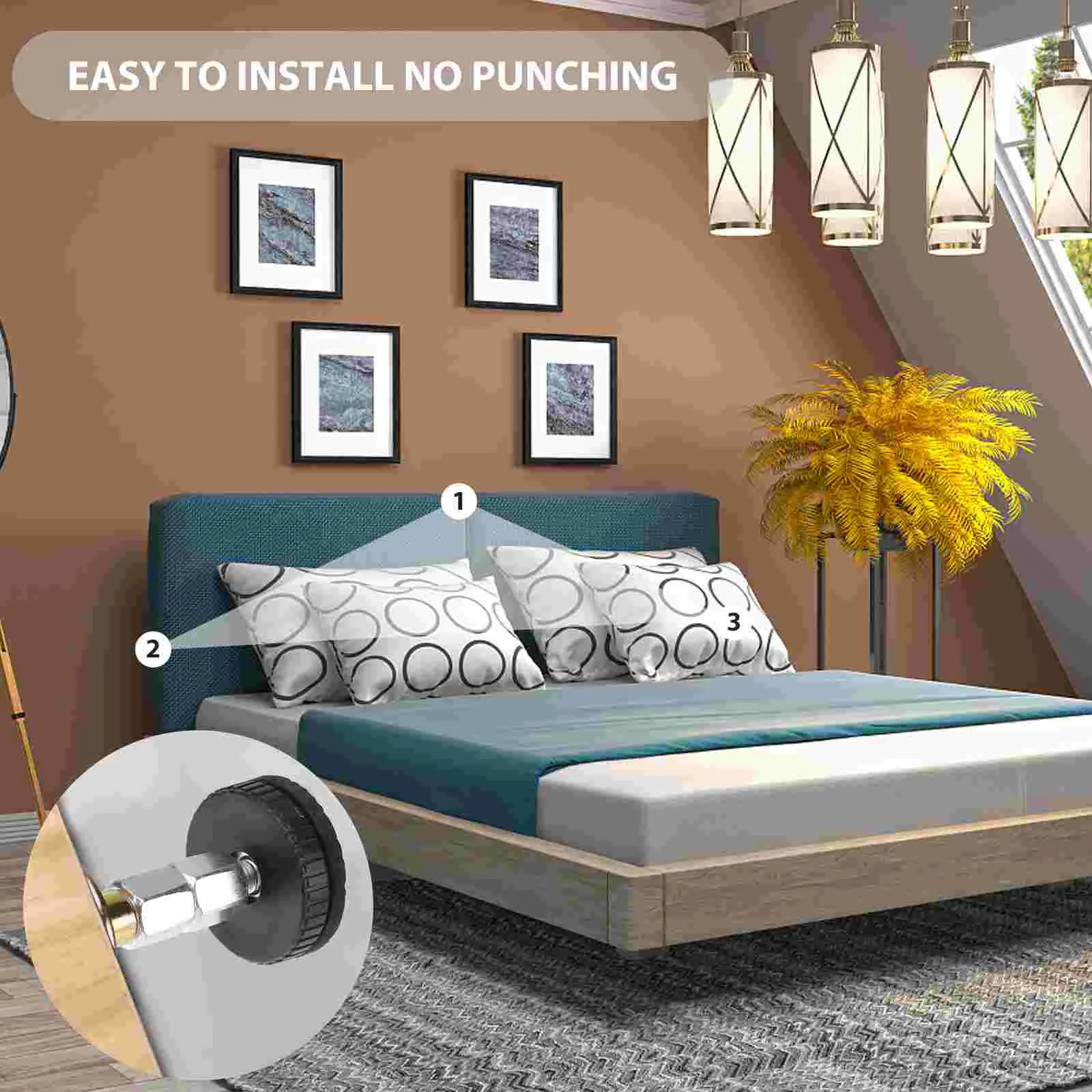 Bedside Anchor Fixator Self-adhesive Frame Anti-Shake Tool Fasteners Support Stabilizer Furniture