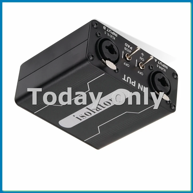 Dual-Channel 6.5 XLR Mixer Audio Isolator Current Sound Noise Mixer Microphone Common Ground Filter-A23U