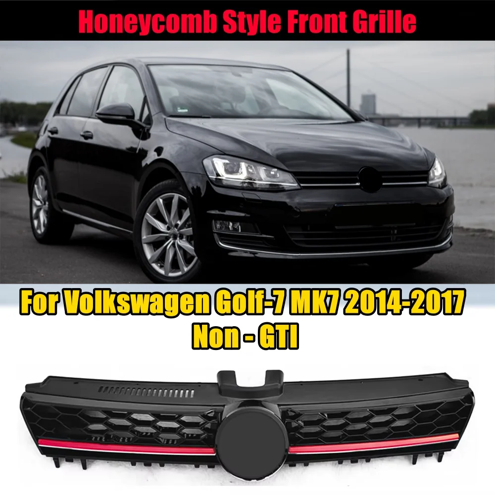 

Car Front Bumper Radiator Grille Honeycomb GTI Style Mesh For Volkswagen VW Golf Golf7 MK7 2014 2015 2016 2017 Car accessories