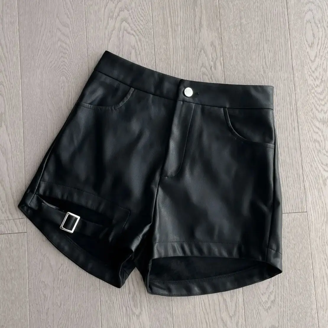 Sexy Zwart Pu Lederen Shorts 2025, Dames Herfst Winter Strakke Gothic Hoge Taille Shorts Street Fashion Y2K Hot Girl Outfit