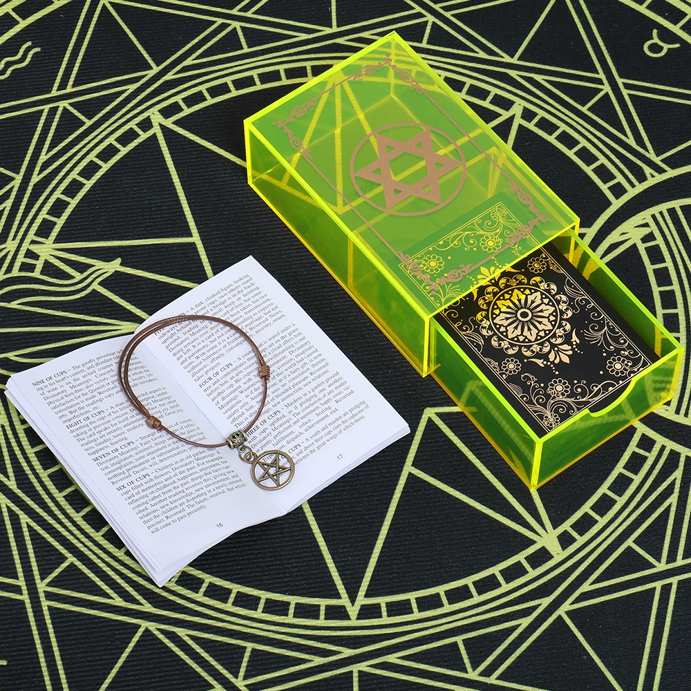 12 * 7cm Gold Foil Tarot Crystal Gift Box Luxury Set Black Gold Foil PVC Waterproof and Wear-resistant Board Game Gift