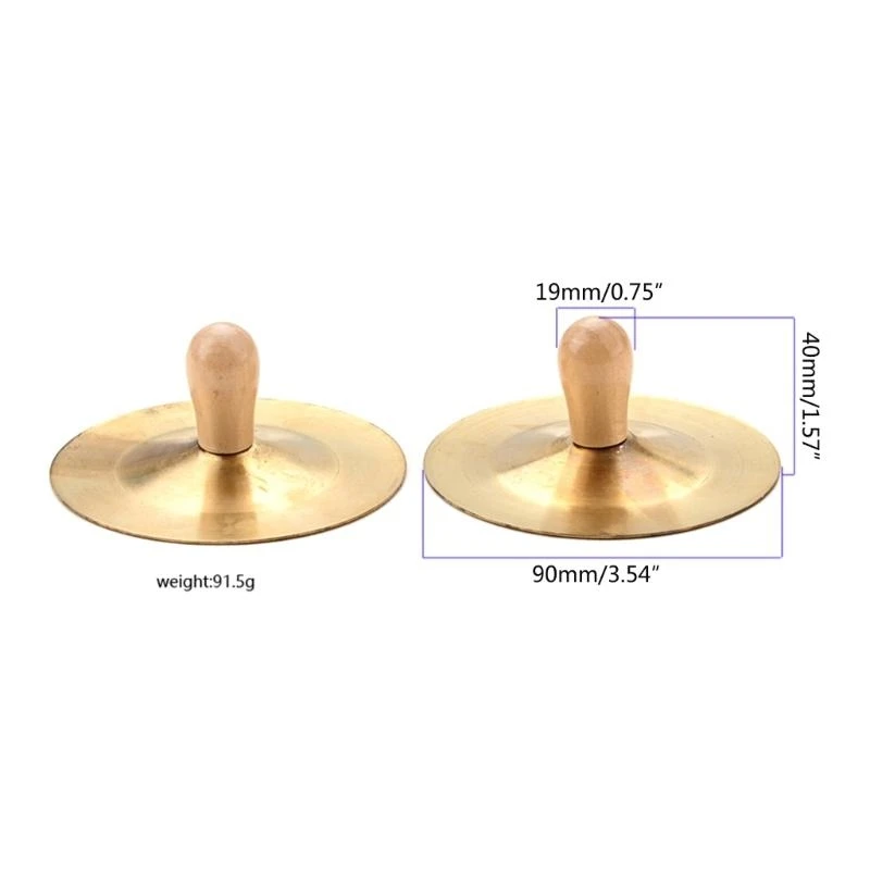 1 زوج من الصنج اليدوي بمقبض 3.5 بوصة لعبة صنج الصدام