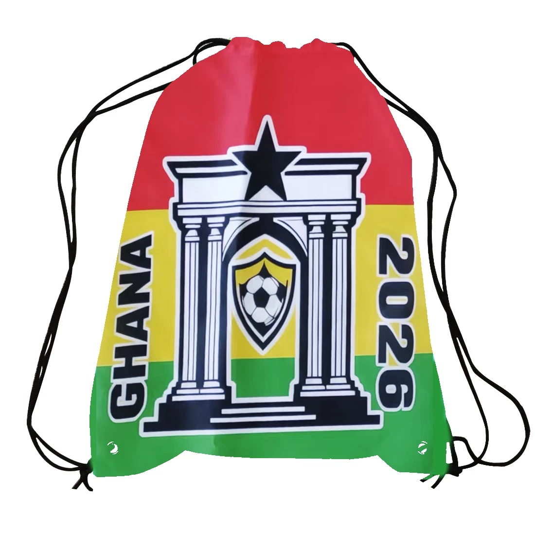 Flagnshow plain nylon Football Soccer Fans Ghana Flags drawstring bag