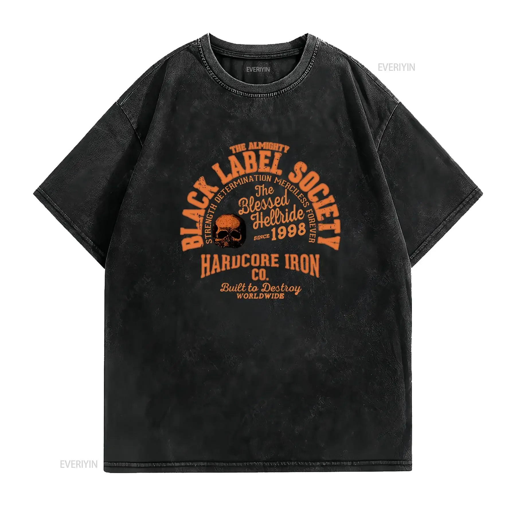 Black Label Society T shirt Hardcore Hellride back print vintage Washed Breathable Comfortable Slightly Unisex streetwear