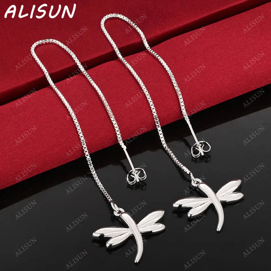 

ALISUN 925 Sterling Silver Dragonfly Earrings Drop Earrings Anniversary Gift Popular Wild Fashion Romantic Jewelry