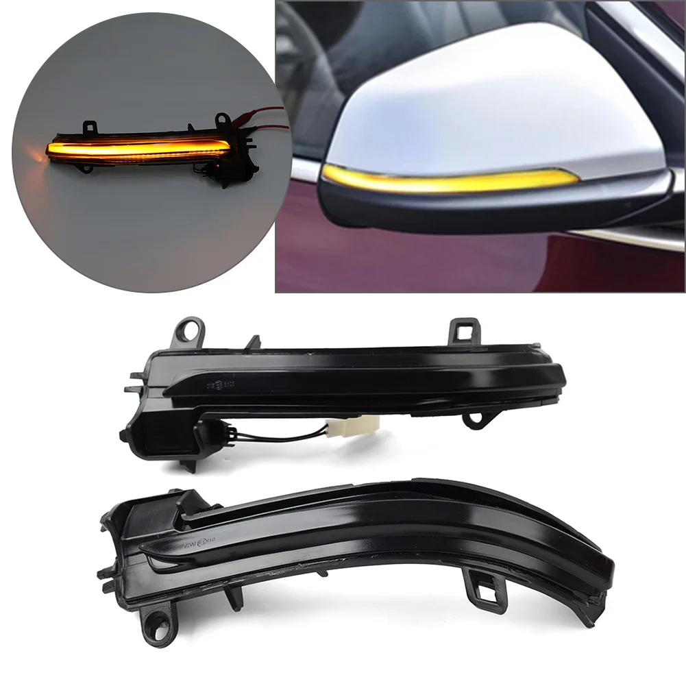 1 Pair Car Dynamic Side Mirror Turn Signal Light Smoked Black For BMW Z4 G29 X2 F39