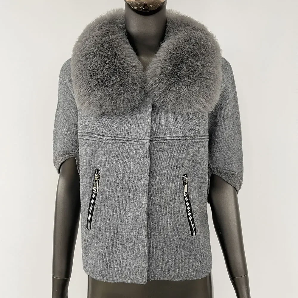 Fur Coat Eco-friendly Spring Autumn Faux Fur Sweater Fashion Knit Jacket Women Knitted Sweater Female Warm Short Knitted Coat