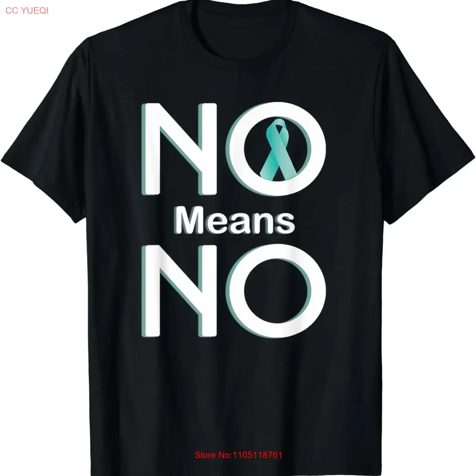No Means Sexual Assault Awareness Month Support T Shirt long or short sleeves vintage Washed Comfortable homme designer clothes