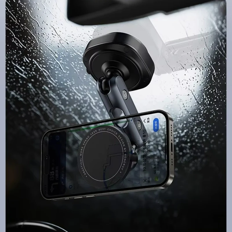 

Magnetic Car Phone Holder With Electric Vacuum Suction Cup - 360° Rotating Super Strong Hold For Dashboard/windshield