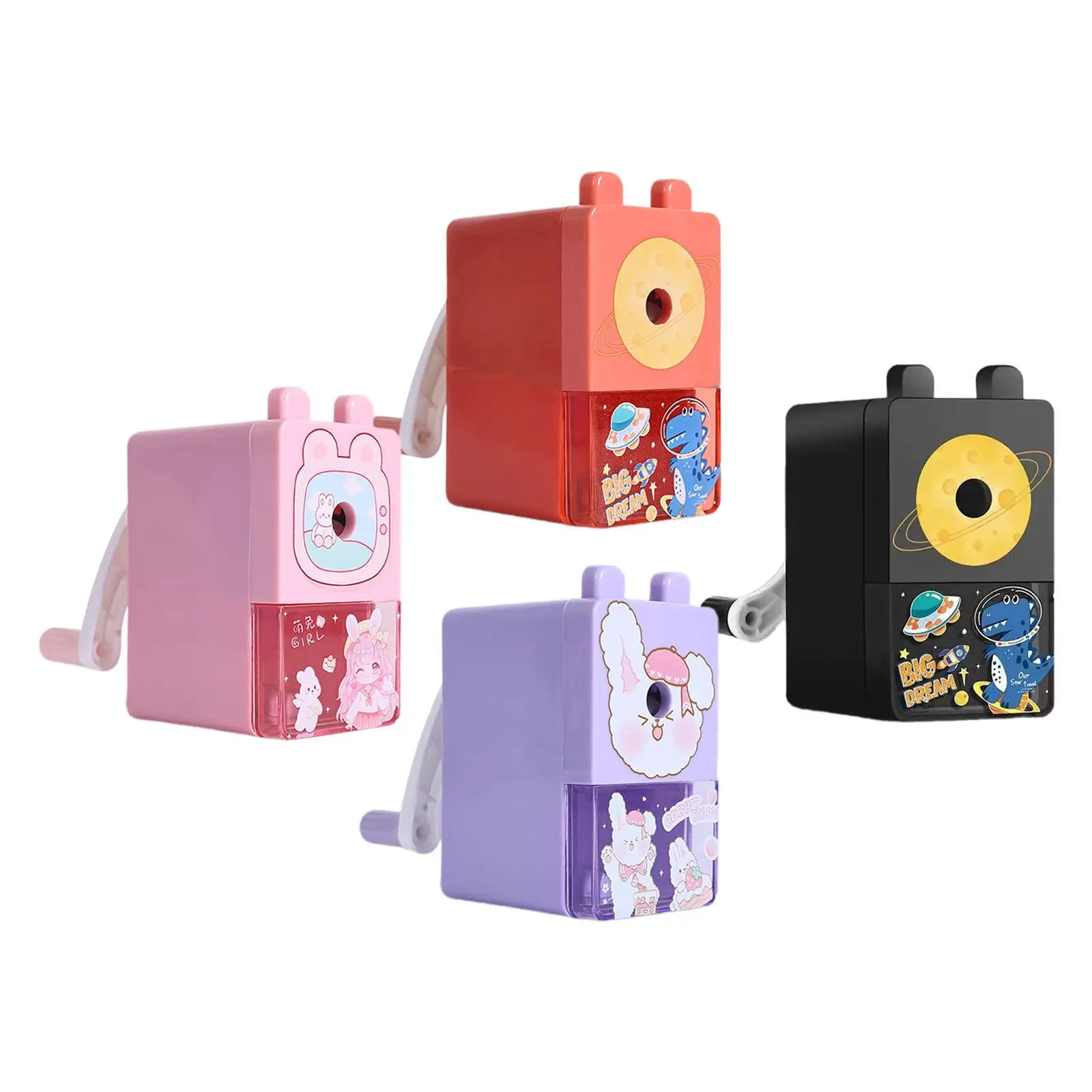 Manual Pencil Sharpener Funny Practical Fast Sharpen Cartoon Pencil Sharpener for Students School Teachers Boys Girls Classroom