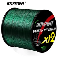 BAKAWA-sedal de Pesca trenzado X12 PE, 12 hebras, 300M, 500M, 1000M, accesorios para equipos de Pesca de carpa, multifilamento duradero, nuevo