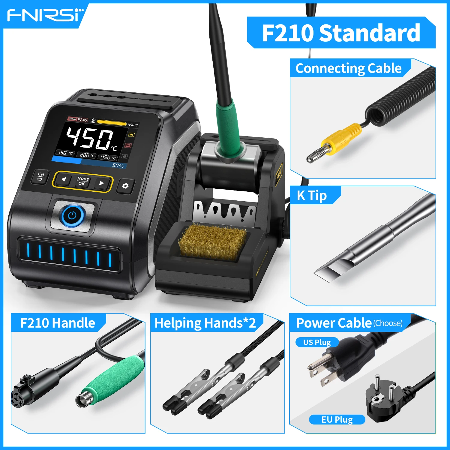 FNIRSI DWS-200 Soldeerstation 200W C210 C245 Soldeerbout Handvat Met Solderen Helpende Hand Elektronisch Lassen Rework Station