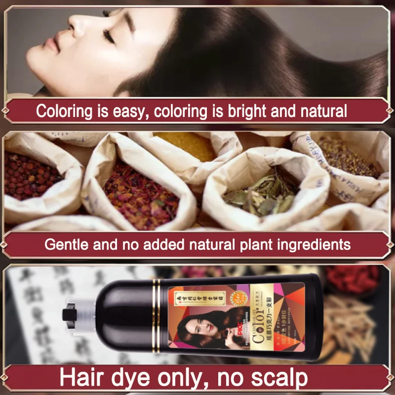 Permanent Red Black Hair Dye Shampoo Covering Gray Hair  Hair Color Dye Shampoo Natural plant Essence Instant Hair Dyeing