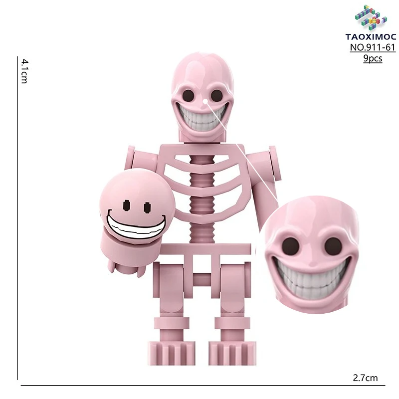 Buntes Artikuliertes Skelett MOC Bausteine Horror-Spiel Kreative Realistische Mini-Plastikfiguren Modell Spielzeug Sammlerstück Geschenk für Fans – Detail 2