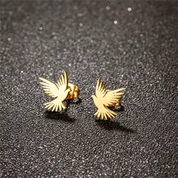 Vintage Stainless Steel Cute Swallow Earrings for Women Small Birds Jewelry Animal Charm Ear Piercing Jewelry Girls Korean Gift
